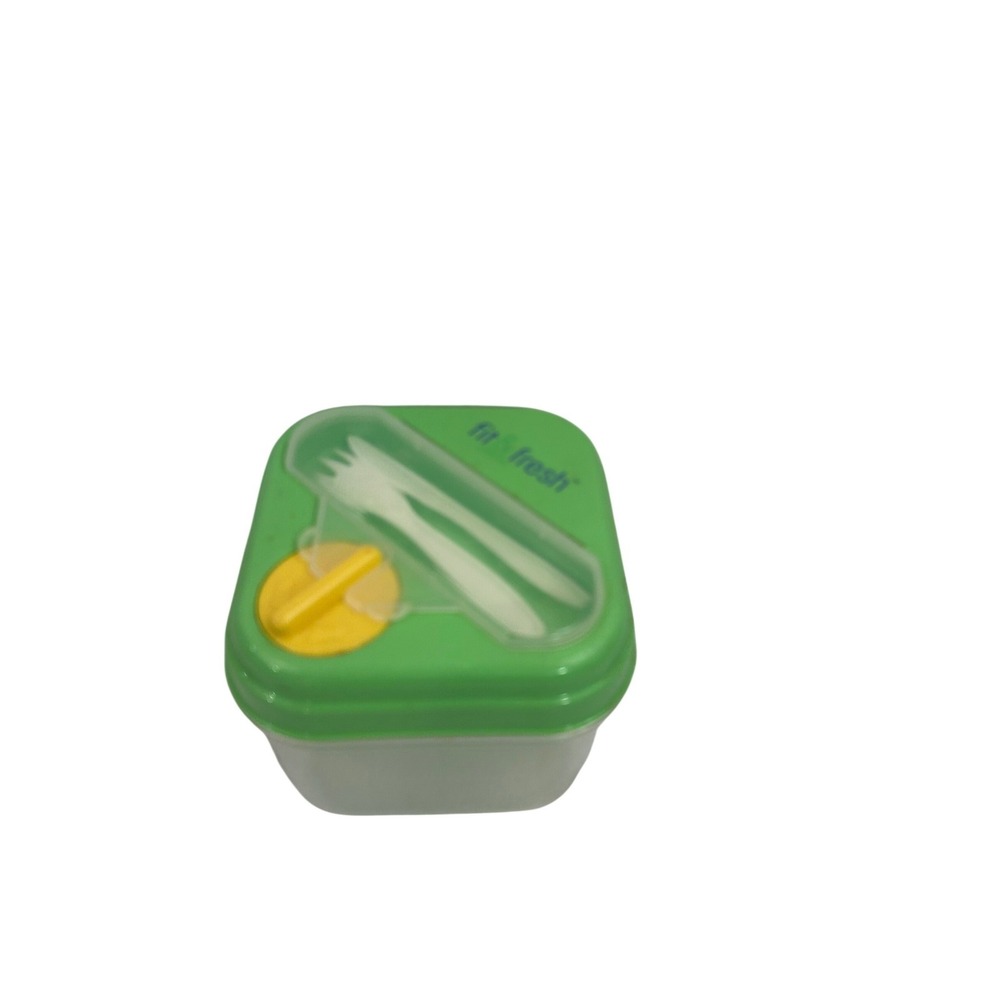 Fit & Fresh Food Container Small Green Reusable Fork Plastic Lunch Box Unisex